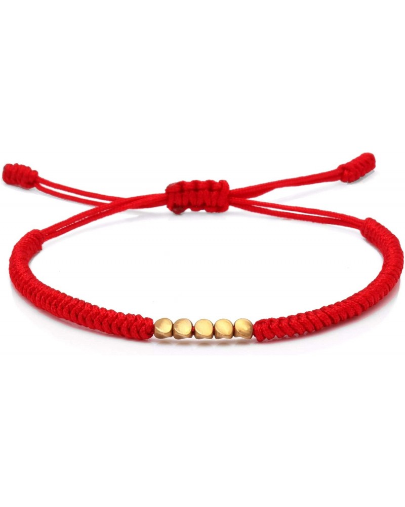 Gold Beads Adjustable Red String Protection Bracelet $11.75 Bracelets