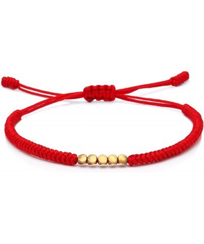 Gold Beads Adjustable Red String Protection Bracelet $11.75 Bracelets