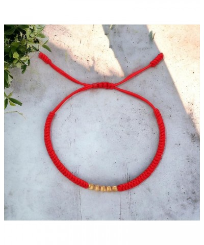 Gold Beads Adjustable Red String Protection Bracelet $11.75 Bracelets