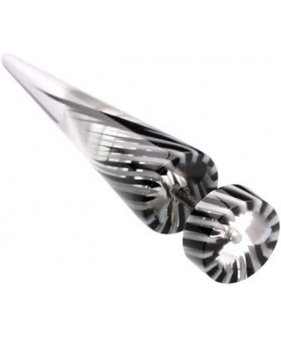 Pinwheel Stripe UV Acrylic Fake Taper Black/White $9.85 Body Jewelry