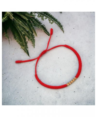 Gold Beads Adjustable Red String Protection Bracelet $11.75 Bracelets