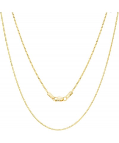 14k Yellow Gold 1.2mm Solid Franco Diamond Cut Wheat Spiga Foxtail Chain Necklace, Womens Mens Jewelry 16" 18" 20" 22" 24" 26...