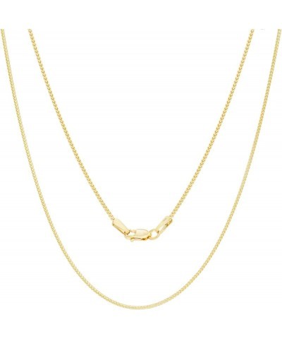 14k Yellow Gold 1.2mm Solid Franco Diamond Cut Wheat Spiga Foxtail Chain Necklace, Womens Mens Jewelry 16" 18" 20" 22" 24" 26...