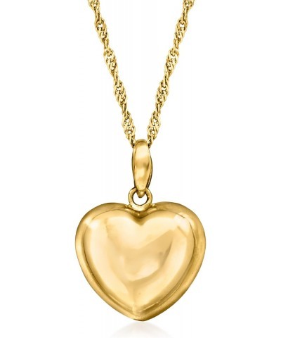 Italian 18kt Gold Over Sterling Puffed Heart Pendant Necklace $41.36 Necklaces