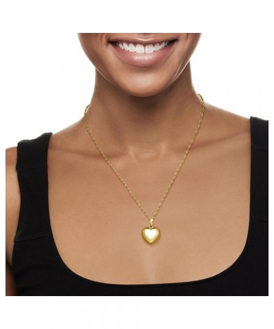 Italian 18kt Gold Over Sterling Puffed Heart Pendant Necklace $41.36 Necklaces