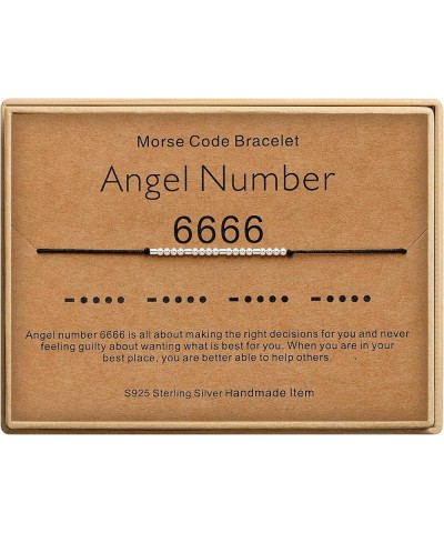 Angel Number Bracelets for Women Number Morse Code Bracelets Numerology Jewelry Inspirational Gifts for Women 6666 $11.38 Bra...