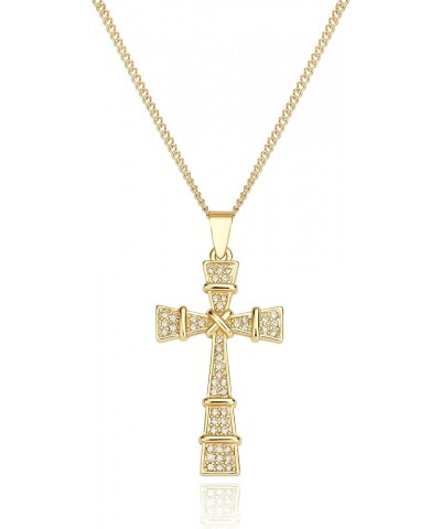 Cross Necklace for Women 18K Gold Plated Cross Pendant Choker Necklace for teen girls Wish02-Gold $9.50 Necklaces