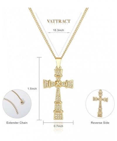 Cross Necklace for Women 18K Gold Plated Cross Pendant Choker Necklace for teen girls Wish02-Gold $9.50 Necklaces