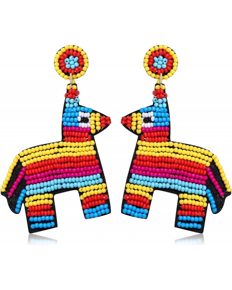 Mexican Fiesta Earrings Cinco De Mayo Earrings Beaded Piñata Sombrero Drop Dangle Earrings Mexican Independence Day Earrings ...