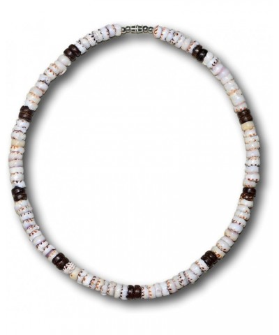 Unisex Adult Genuine Puka Shell Necklace From the Philippines, Spotted Conus Puka Shells and Brown Coconut Beads 18 Inches $1...