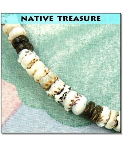 Unisex Adult Genuine Puka Shell Necklace From the Philippines, Spotted Conus Puka Shells and Brown Coconut Beads 18 Inches $1...