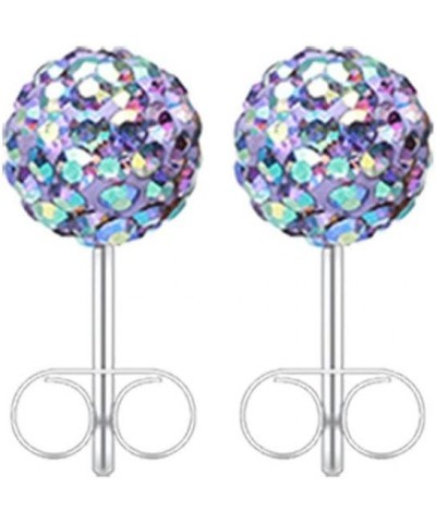 Multi-Sprinkle Dot Multi Gem Aurora Ball Ear Stud Earrings Tanzanite/Aurora Borealis, Ball Size: 10mm $10.19 Earrings