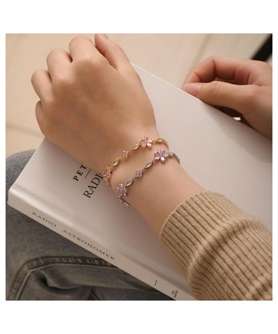 18K Gold Plated Chain Bracelet for Women and Girls,Hypoallergenic Link Bracelets as Jewelry Gifts 07.Silver Petal $8.09 Brace...