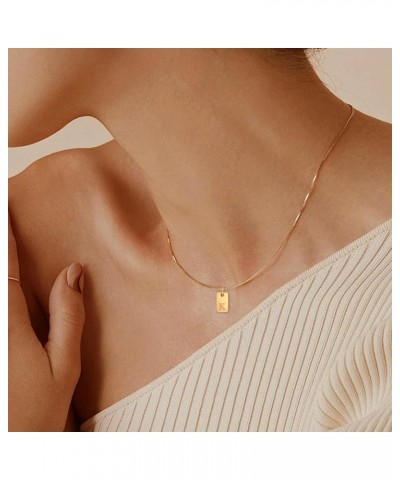 Initial Letter Necklaces for Women Nameplate Pendant 14K Gold Plated Box Chain 17+2 inch Jewelry Gift for Girl Gold-K $9.11 N...