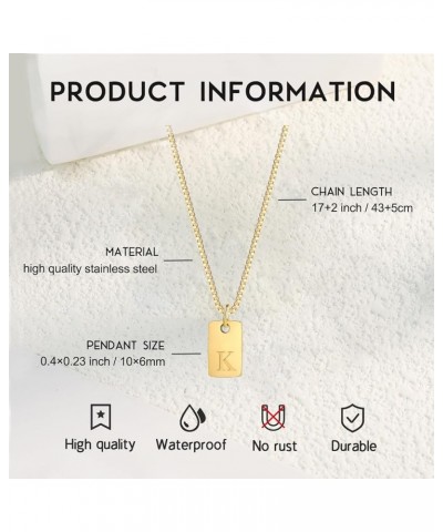 Initial Letter Necklaces for Women Nameplate Pendant 14K Gold Plated Box Chain 17+2 inch Jewelry Gift for Girl Gold-K $9.11 N...