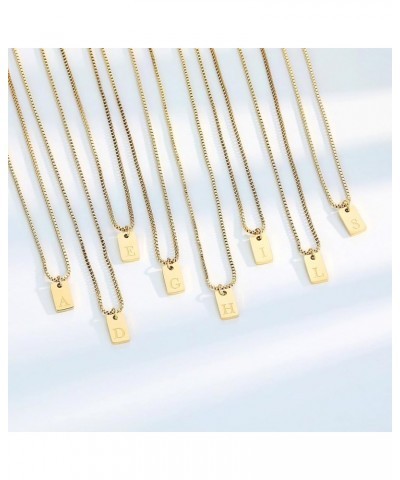 Initial Letter Necklaces for Women Nameplate Pendant 14K Gold Plated Box Chain 17+2 inch Jewelry Gift for Girl Gold-K $9.11 N...