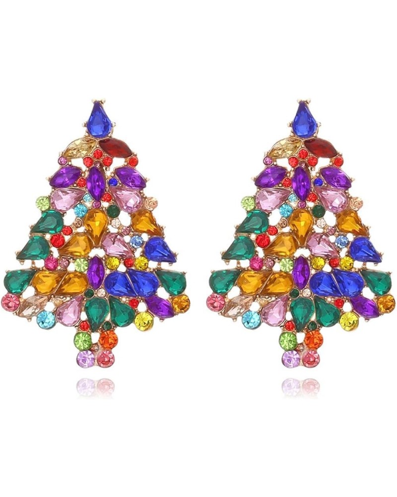 Shining Hollow Santa Claus Elk Bowknot Bell Dangle Earrings Colorful Rhinestone Crystal Pearl Animal Stud Earrings for Women ...