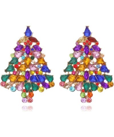 Shining Hollow Santa Claus Elk Bowknot Bell Dangle Earrings Colorful Rhinestone Crystal Pearl Animal Stud Earrings for Women ...