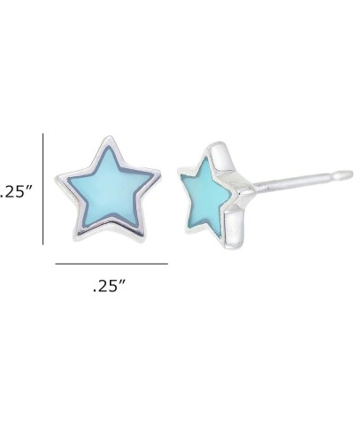 Jewelry Sterling Silver Star Stud Earring Blue Mother of Pearl $13.51 Earrings