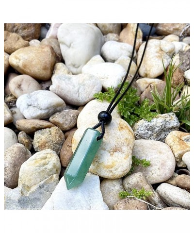 Gemstone Point Necklace - Crystals and Healing Stones - Authentic Gemstone Point Wand Pendant - Hexagonal Gemstone Pendulum G...