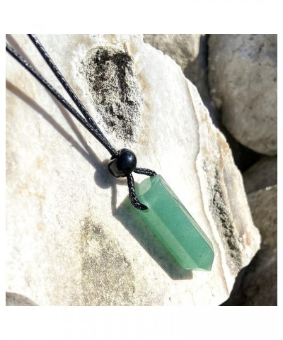 Gemstone Point Necklace - Crystals and Healing Stones - Authentic Gemstone Point Wand Pendant - Hexagonal Gemstone Pendulum G...