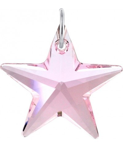 Star Shape Austrian Crystal 925 Sterling Silver Charm Pendant for Women Pink $13.25 Pendants