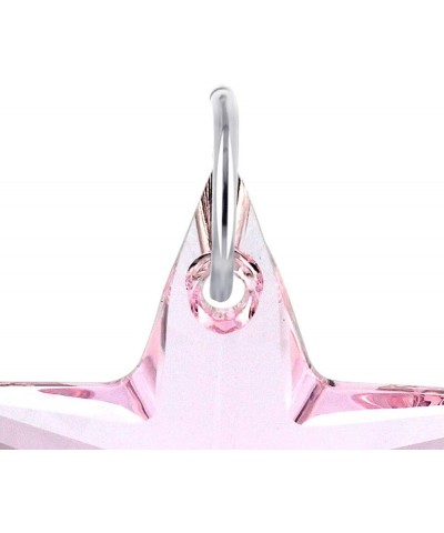 Star Shape Austrian Crystal 925 Sterling Silver Charm Pendant for Women Pink $13.25 Pendants