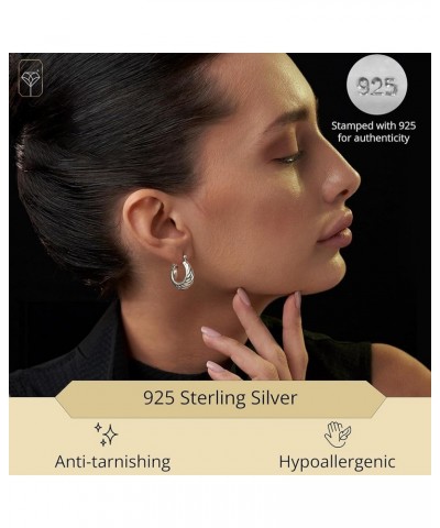 Sterling Silver Lightweight Click Top Hoop Earrings in Various Styles Braided Twist Hoops $20.91 Earrings