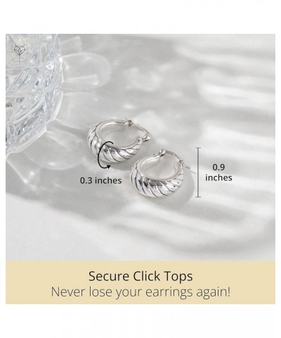 Sterling Silver Lightweight Click Top Hoop Earrings in Various Styles Braided Twist Hoops $20.91 Earrings