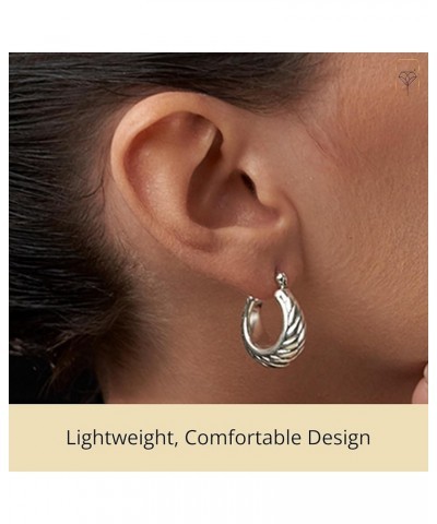 Sterling Silver Lightweight Click Top Hoop Earrings in Various Styles Braided Twist Hoops $20.91 Earrings