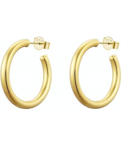 Classic 25mm Hoop Earrings in 925 Sterling Silver Yellow Gold $11.88 Earrings