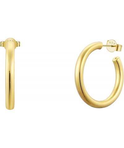 Classic 25mm Hoop Earrings in 925 Sterling Silver Yellow Gold $11.88 Earrings