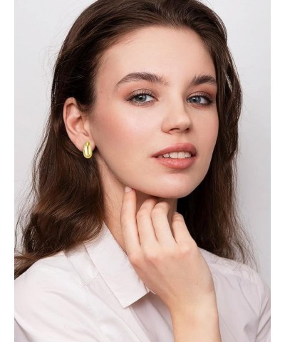 Chunky Hoop Earrings for Women Thick Lightweight Hollow Earrings Gold Chunky Earrings Jewelry for Teen Girls… EAR1 $5.82 Earr...