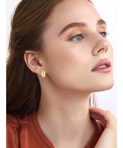 Chunky Hoop Earrings for Women Thick Lightweight Hollow Earrings Gold Chunky Earrings Jewelry for Teen Girls… EAR1 $5.82 Earr...