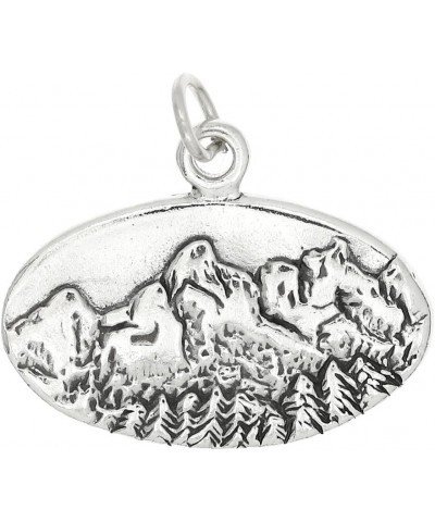 Sterling Silver Oxidized Wyoming Grand Teton National Park Charm $15.93 Bracelets