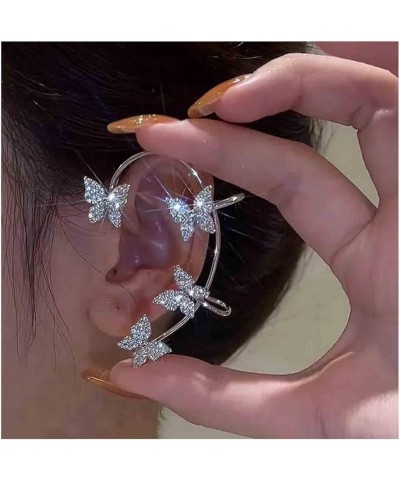 Butterfly Ear Cuff Earrings Gold Rhinestone Butterfly Wrap Crawler Earrings Cz Full Ear Earrings No Piercing Earrings Jewelry...