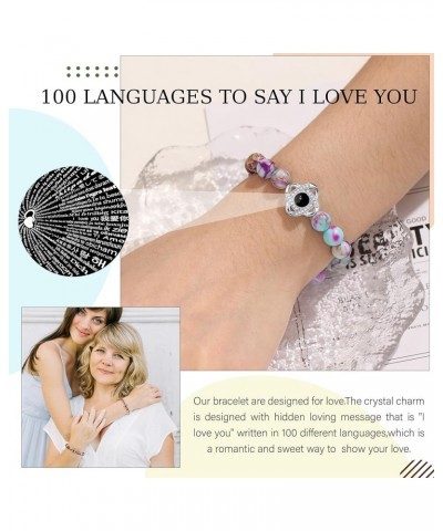 I love you 100 Languages Bracelets Christmas Gifts for Mom Girlfriend Wife To My Daughter Granddaughter Sister Stocking Stuff...