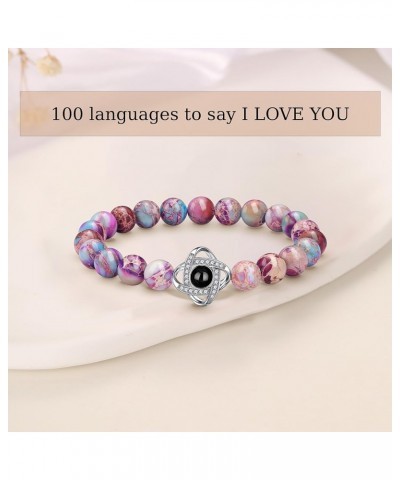 I love you 100 Languages Bracelets Christmas Gifts for Mom Girlfriend Wife To My Daughter Granddaughter Sister Stocking Stuff...