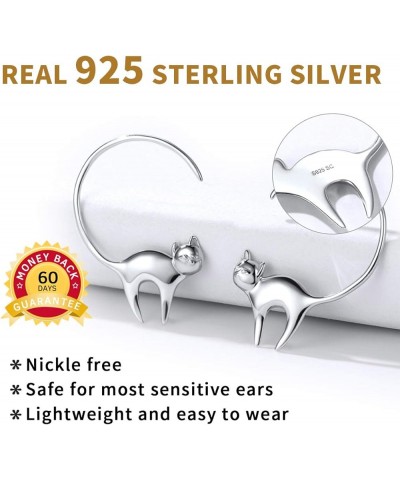 Hypoallergenic 925 Sterling Silver Cute Animal Earrings for Women Girls Lovely Cat/Hedgehog/Turtle Stud Earrings for Sensitiv...