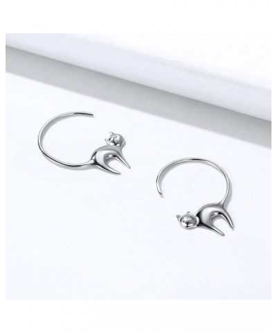 Hypoallergenic 925 Sterling Silver Cute Animal Earrings for Women Girls Lovely Cat/Hedgehog/Turtle Stud Earrings for Sensitiv...