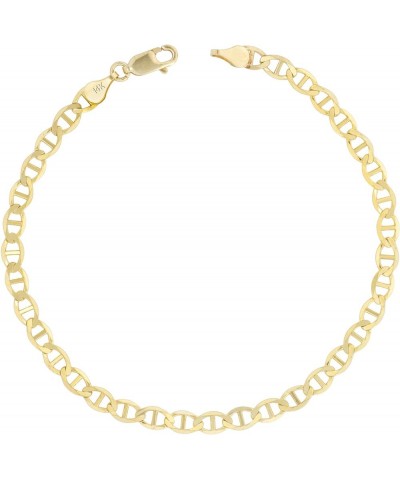 14k Yellow Gold Solid 5mm Anchor Mariner Link Chain Bracelet, Mens Womens Jewelry 7" 7.5" 8" 8.5" 9 Yellow 8 $143.31 Bracelets