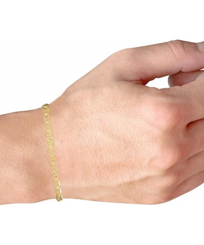 14k Yellow Gold Solid 5mm Anchor Mariner Link Chain Bracelet, Mens Womens Jewelry 7" 7.5" 8" 8.5" 9 Yellow 8 $143.31 Bracelets