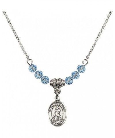 March Birth Month Bead Necklace with Catholic Patron Saint Petite Charm, 18 Inch Saint Peregrine Laziosi $26.60 Necklaces