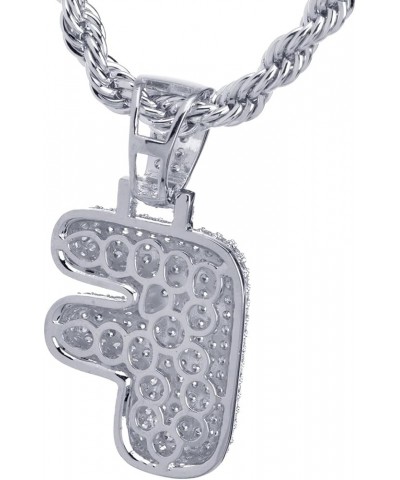 24" Chain A - Z Initial Bubble Letter Silver Plated Iced CZ Pendant 24" Real Feel Rope Chain Necklace F $9.61 Necklaces