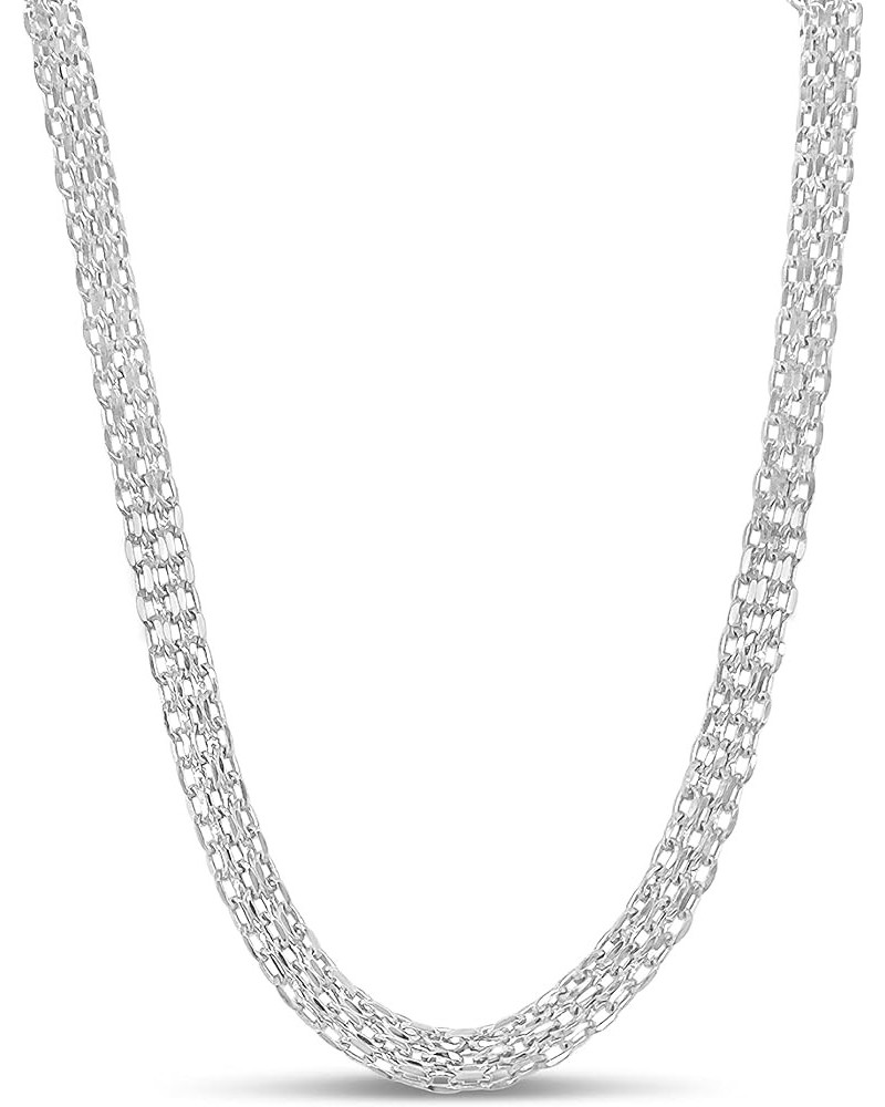 925 Sterling Silver Bismark Mesh Link Chain Necklace, Men's & Women's 2mm $52.18 Necklaces