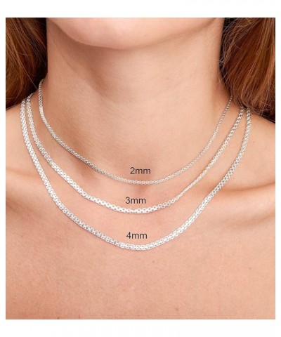 925 Sterling Silver Bismark Mesh Link Chain Necklace, Men's & Women's 2mm $52.18 Necklaces