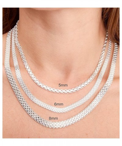 925 Sterling Silver Bismark Mesh Link Chain Necklace, Men's & Women's 2mm $52.18 Necklaces