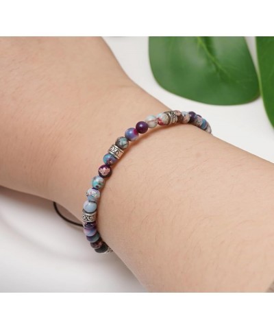 Beaded Bracelets for Women Adjustable Handmade String Bracelet Colorful Stone Strand Bracelet Color $7.83 Bracelets