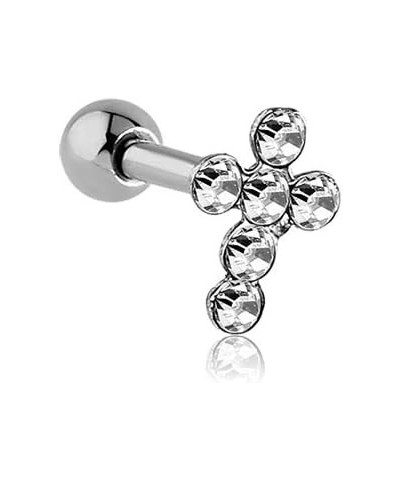 316L Surgical Steel Cross Ear Cartilage Helix Earring Stud Body Jewelry 16G Clear $10.06 Body Jewelry