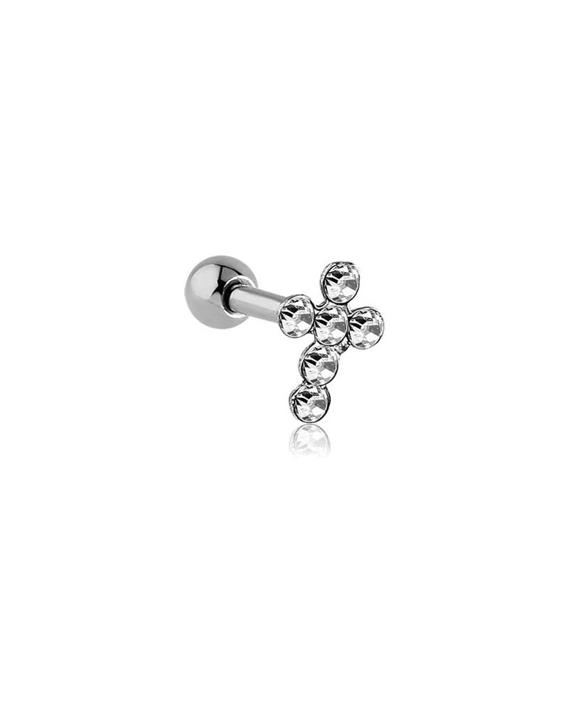 316L Surgical Steel Cross Ear Cartilage Helix Earring Stud Body Jewelry 16G Clear $10.06 Body Jewelry